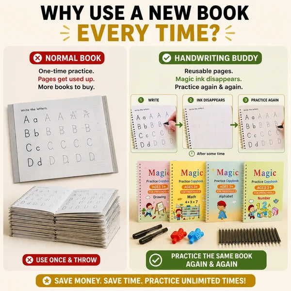 Handwriting Books - Set of 4 + Pen Set | Best Gift for Kids