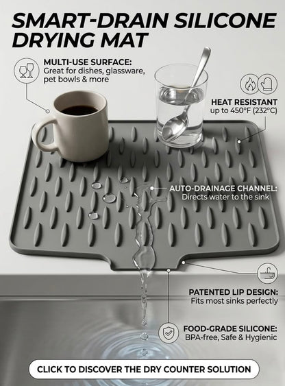 Silicone Dish Drying Mat for Kitchen