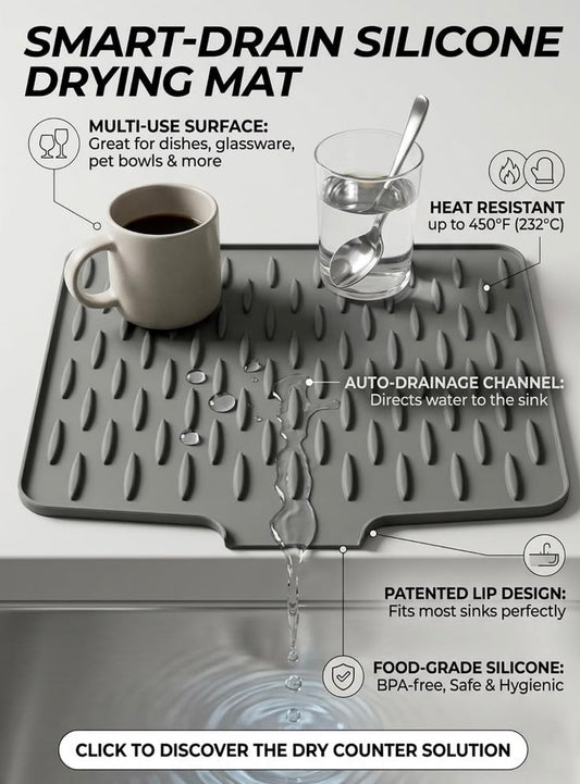 Silicone Dish Drying Mat for Kitchen