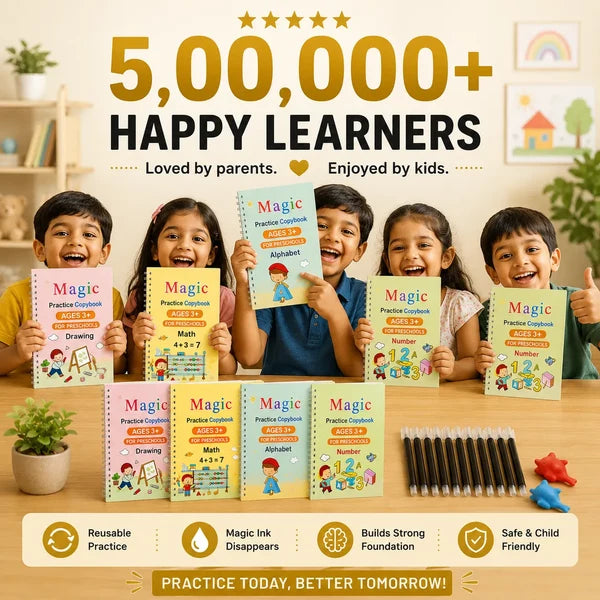 Handwriting Books - Set of 4 + Pen Set | Best Gift for Kids
