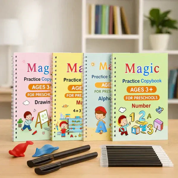 Handwriting Books - Set of 4 + Pen Set | Best Gift for Kids